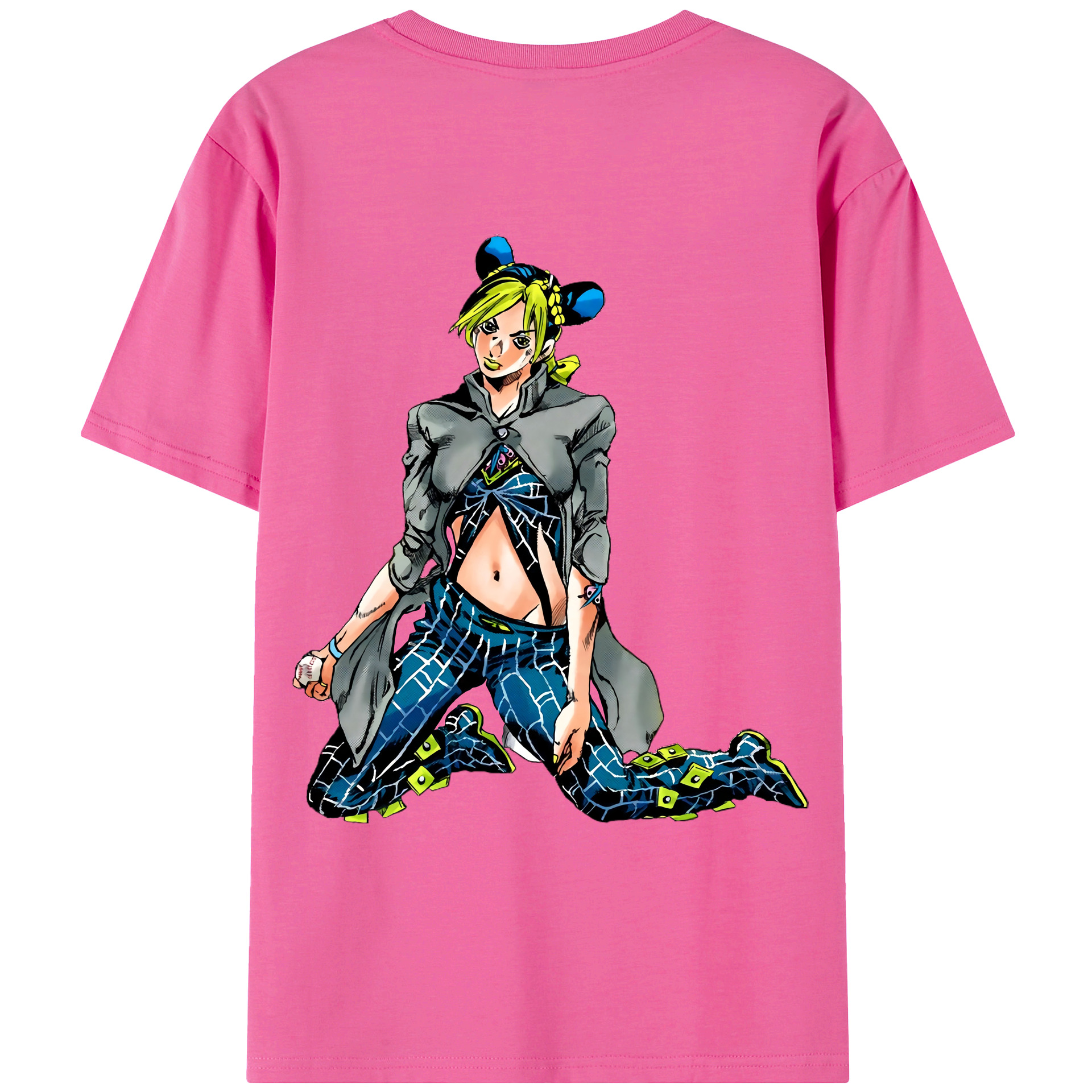 （画像用） "ジョジョの奇妙な冒険 くうじょう ジョリーン JoJo's Bizarre Adventure Jolyne Cujoh " レディース半袖Tシャツ(バックプリント)